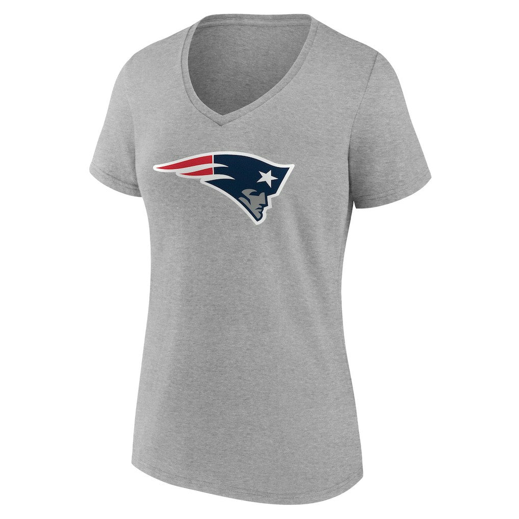 New England Patriots Women's Team Authentic Personalized Name & Number V-Neck T-Shirt - Gray T-shirts