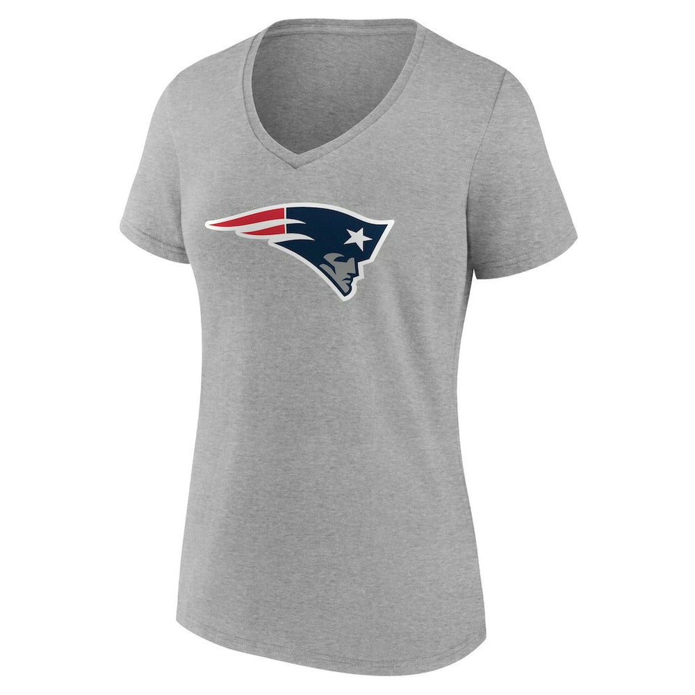 New England Patriots Women's Team Authentic Personalized Name & Number V-Neck T-Shirt - Gray T-shirts