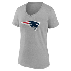 New England Patriots Women's Team Authentic Personalized Name & Number V-Neck T-Shirt - Gray T-shirts