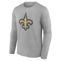 New Orleans Saints Team Authentic Personalized Name & Number Long Sleeve T-Shirt - Gray T-shirts