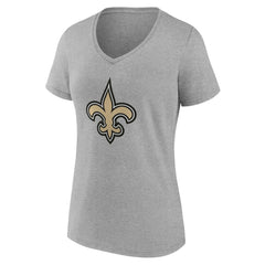 New Orleans Saints Women's Team Authentic Personalized Name & Number V-Neck T-Shirt - Gray T-shirts