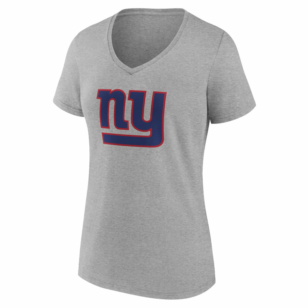 New York Giants Women's Team Authentic Personalized Name & Number V-Neck T-Shirt - Gray T-shirts