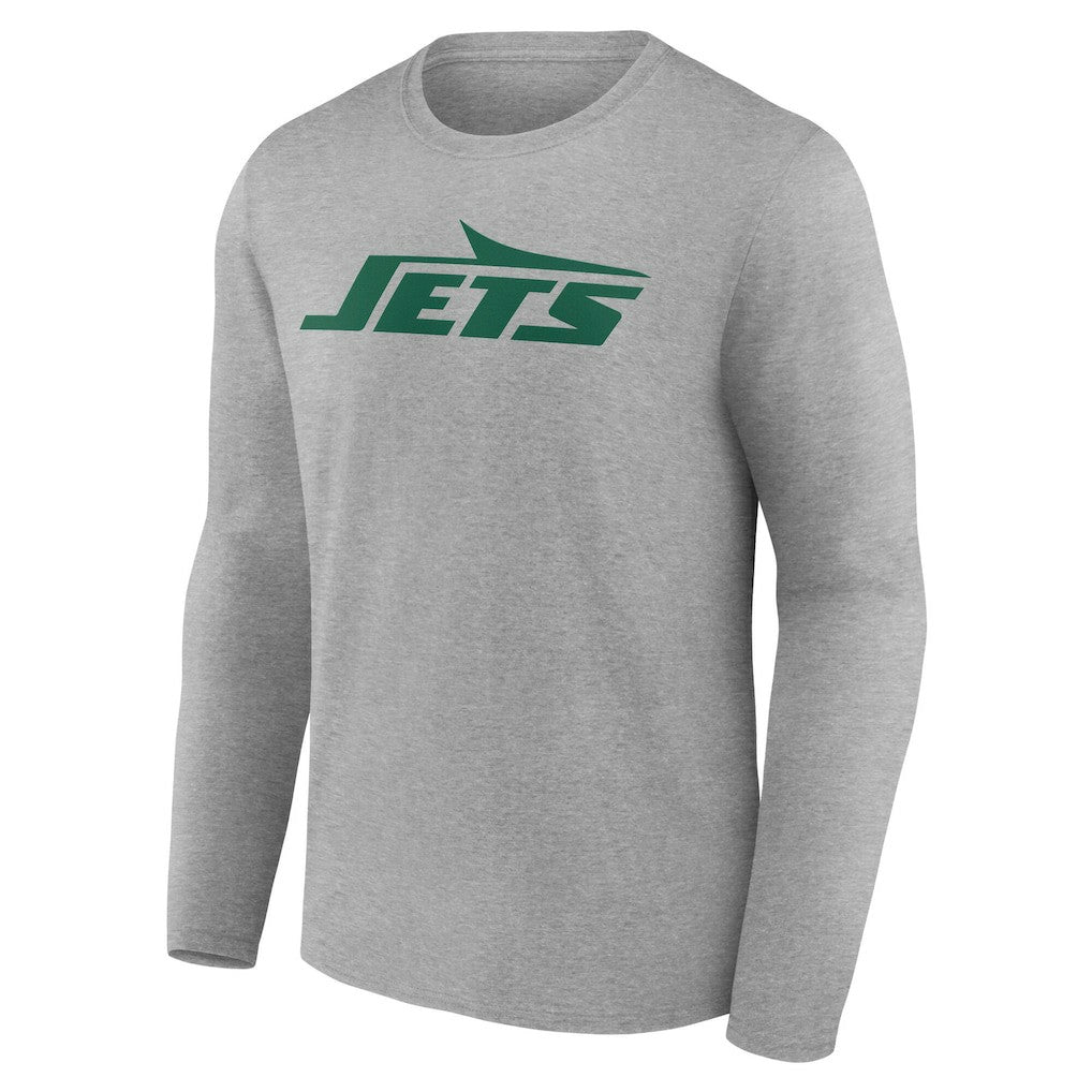 New York Jets Team Authentic Personalized Name & Number Long Sleeve T-Shirt - Gray T-shirts