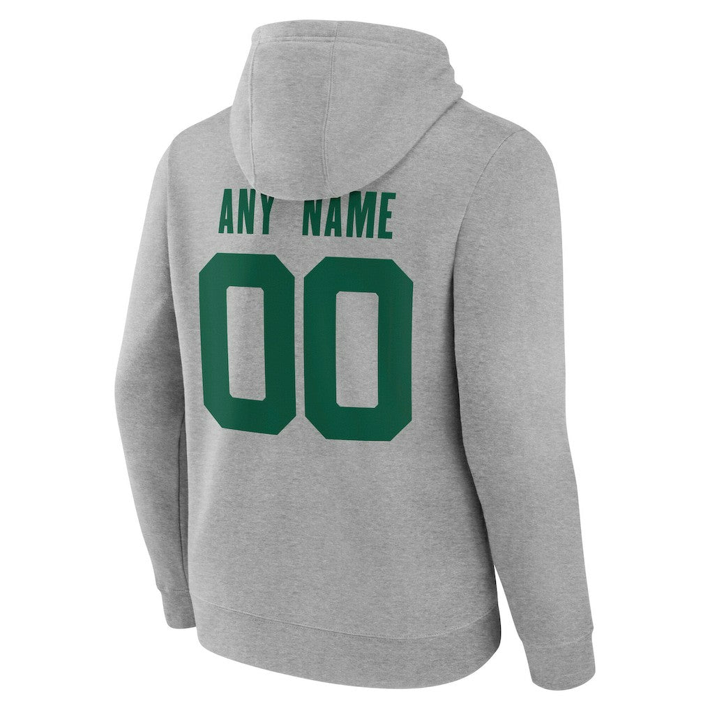 New York Jets Team Authentic Personalized Name & Number Hoodie - Gray Hoodies