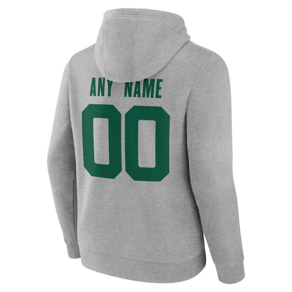 New York Jets Team Authentic Personalized Name & Number Hoodie - Gray Hoodies