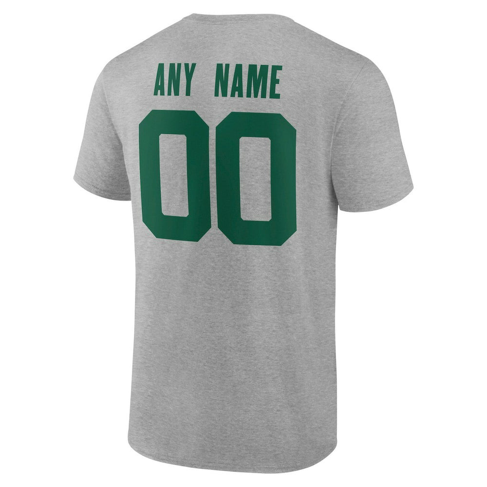 New York Jets Team Authentic Personalized Name & Number T-Shirt - Gray T-shirts