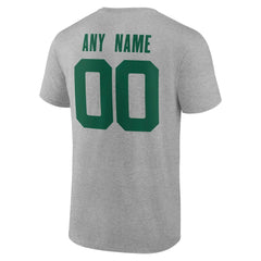 New York Jets Team Authentic Personalized Name & Number T-Shirt - Gray T-shirts