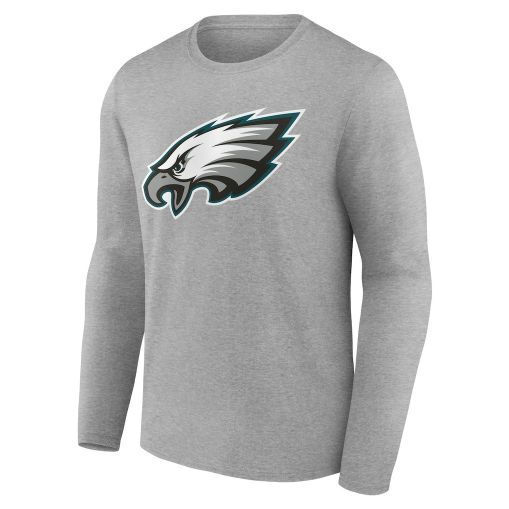 Philadelphia Eagles Team Authentic Personalized Name & Number Long Sleeve T-Shirt - Gray T-shirts