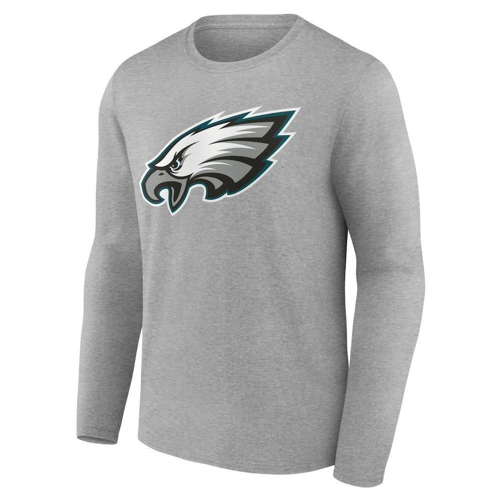 Philadelphia Eagles Team Authentic Personalized Name & Number Long Sleeve T-Shirt - Gray T-shirts