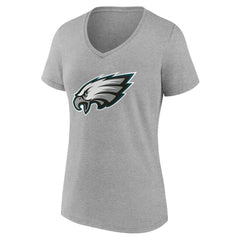 Philadelphia Eagles Women's Team Authentic Personalized Name & Number V-Neck T-Shirt - Gray T-shirts