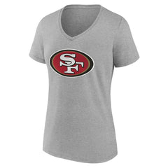 San Francisco 49ers Women's Team Authentic Personalized Name & Number V-Neck T-Shirt - Gray T-shirts