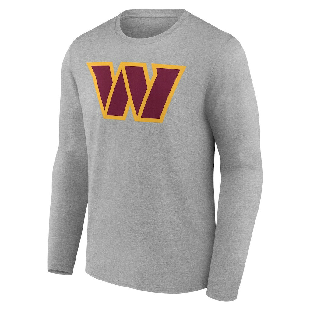 Washington Commanders Team Authentic Personalized Name & Number Long Sleeve T-Shirt - Gray T-shirts