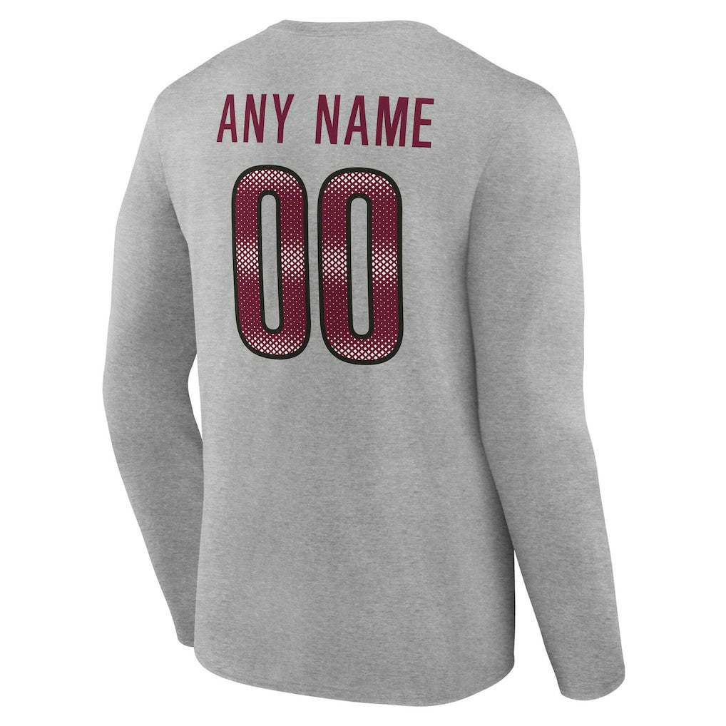 Washington Commanders Team Authentic Personalized Name & Number Long Sleeve T-Shirt - Gray T-shirts