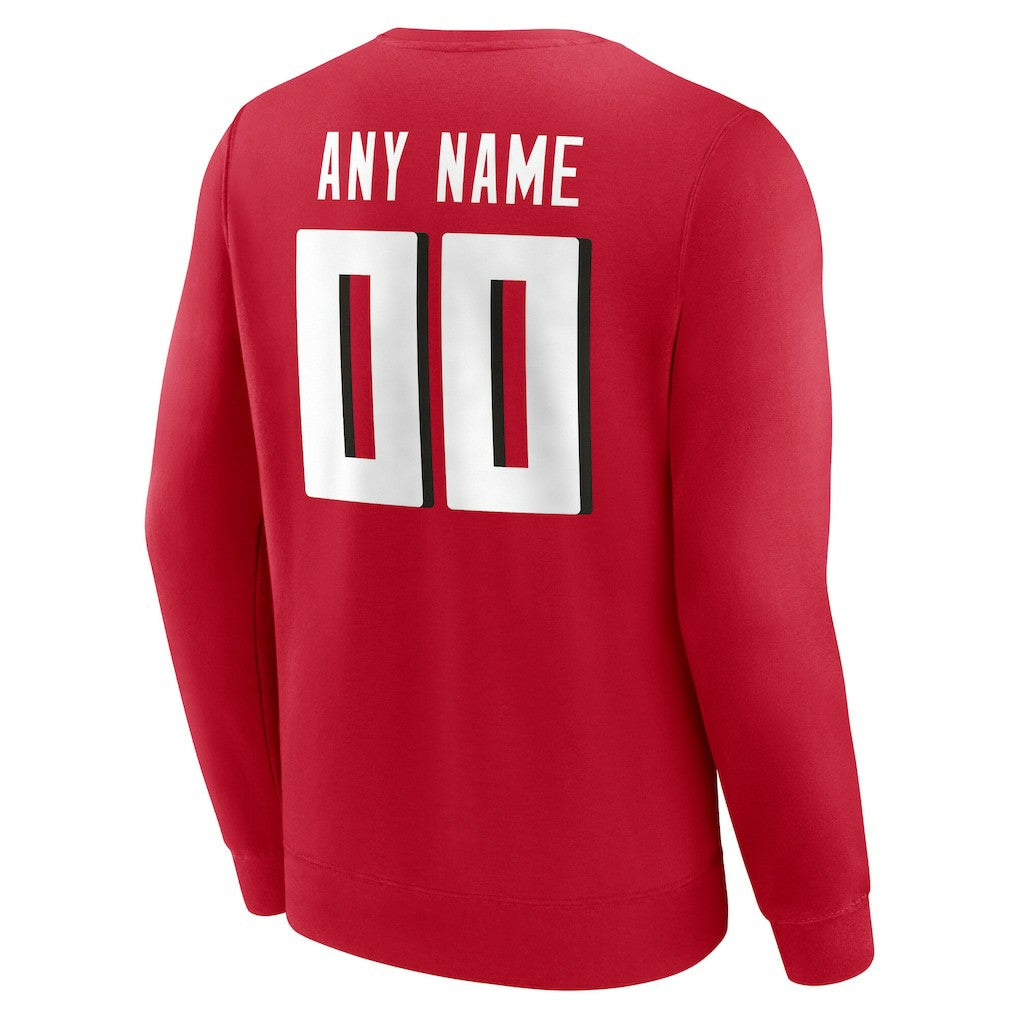 Atlanta Falcons Team Authentic Personalized Name & Number Sweatshirt - Red Sweatshirts