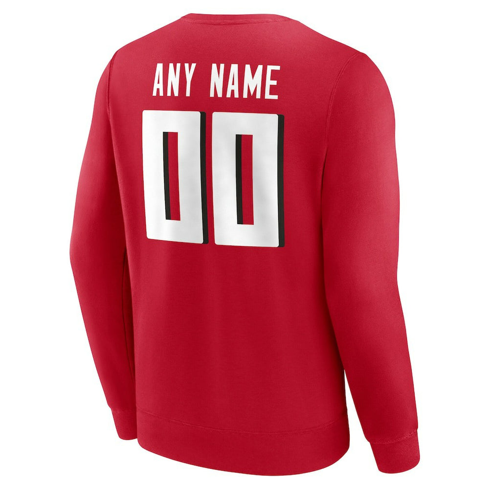 Atlanta Falcons Team Authentic Personalized Name & Number Sweatshirt - Red Sweatshirts
