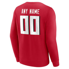 Atlanta Falcons Team Authentic Personalized Name & Number Sweatshirt - Red Sweatshirts