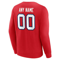 Buffalo Bills Team Authentic Personalized Name & Number Sweatshirt - Red Sweatshirts