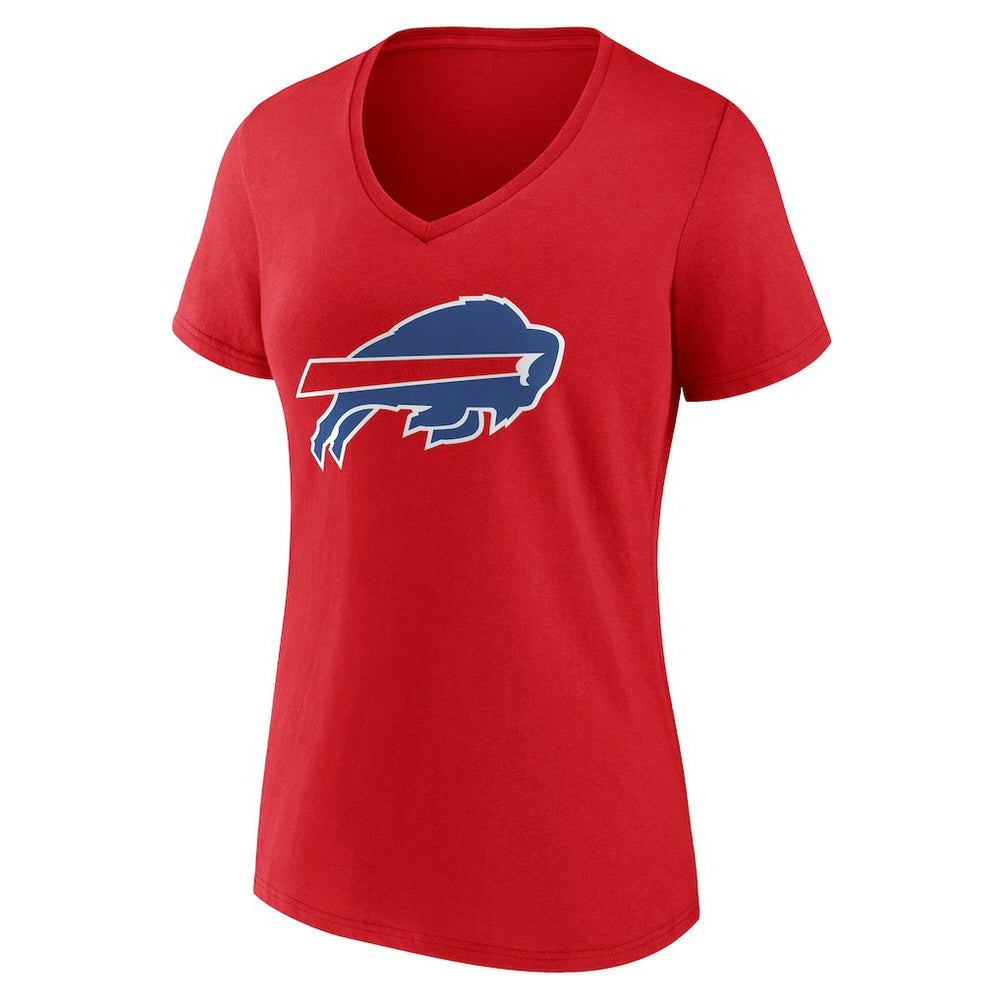 Buffalo Bills Women's Team Authentic Personalized Name & Number V-Neck T-Shirt - Red T-shirts