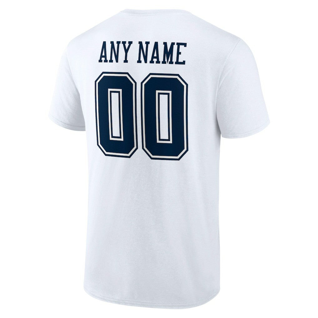 Dallas Cowboys Team Authentic Personalized Name & Number T-Shirt - White T-shirts
