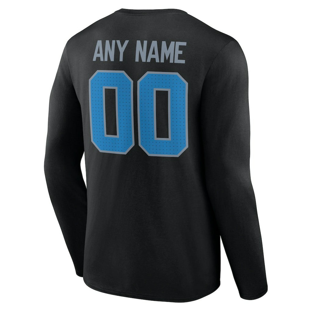 Detroit Lions Team Authentic Personalized Name & Number Long Sleeve T-Shirt - Black T-shirts