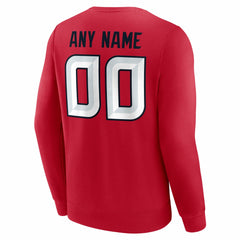 Houston Texans Team Authentic Personalized Name & Number Sweatshirt - Red Sweatshirts