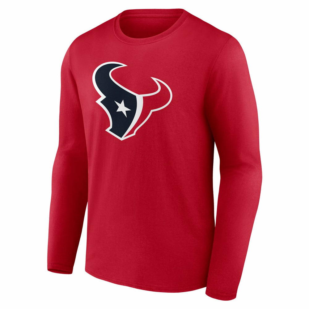 Houston Texans Team Authentic Personalized Name & Number Long Sleeve T-Shirt - Red T-shirts