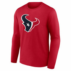 Houston Texans Team Authentic Personalized Name & Number Long Sleeve T-Shirt - Red T-shirts