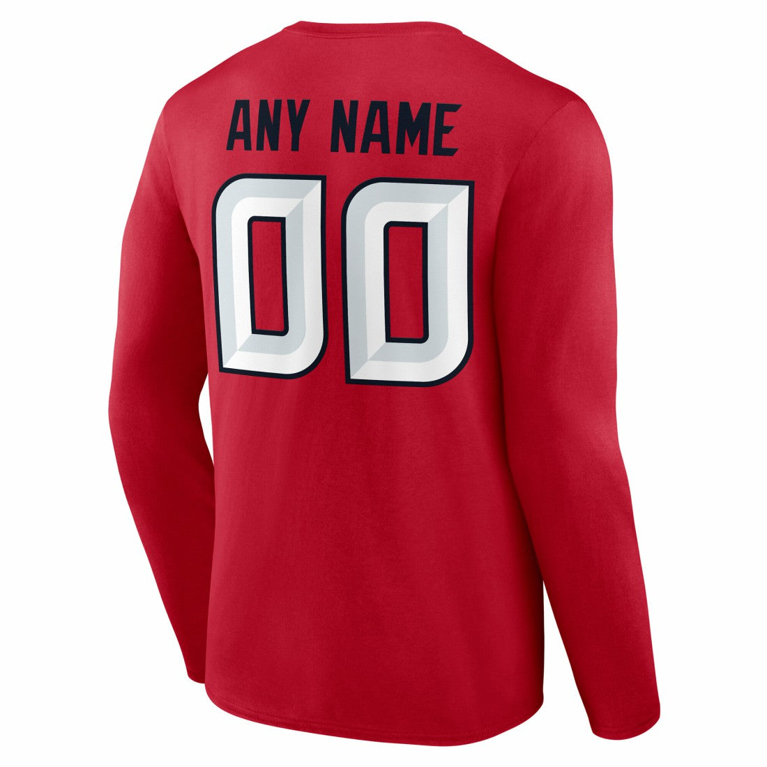 Houston Texans Team Authentic Personalized Name & Number Long Sleeve T-Shirt - Red T-shirts