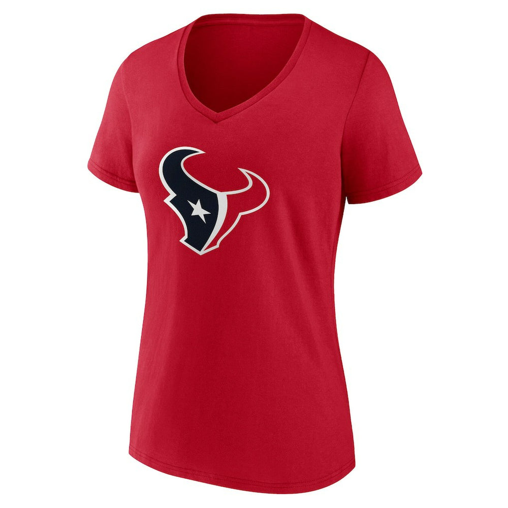 Houston Texans Women's Team Authentic Personalized Name & Number V-Neck T-Shirt - Red T-shirts