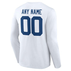 Indianapolis Colts Team Authentic Personalized Name & Number Long Sleeve T-Shirt - White T-shirts