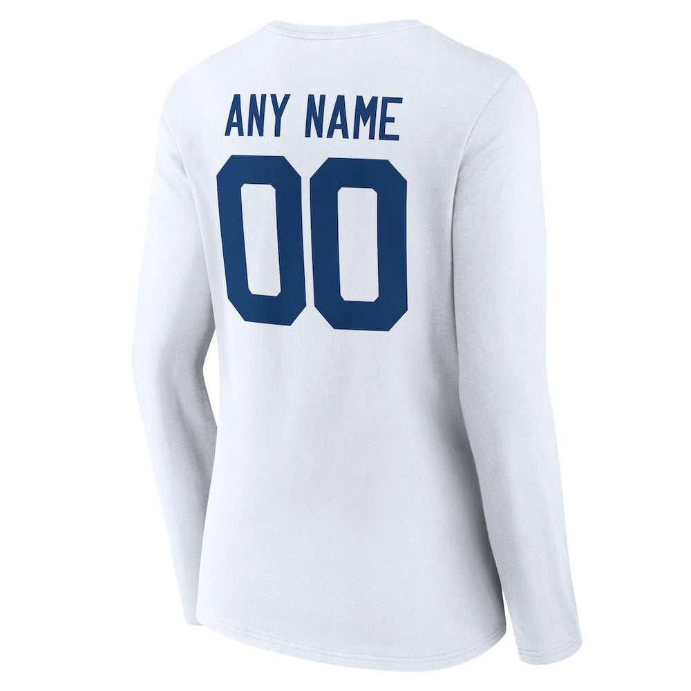 Indianapolis Colts Women's Team Authentic Personalized Name & Number Long Sleeve V-Neck T-Shirt - White T-shirts
