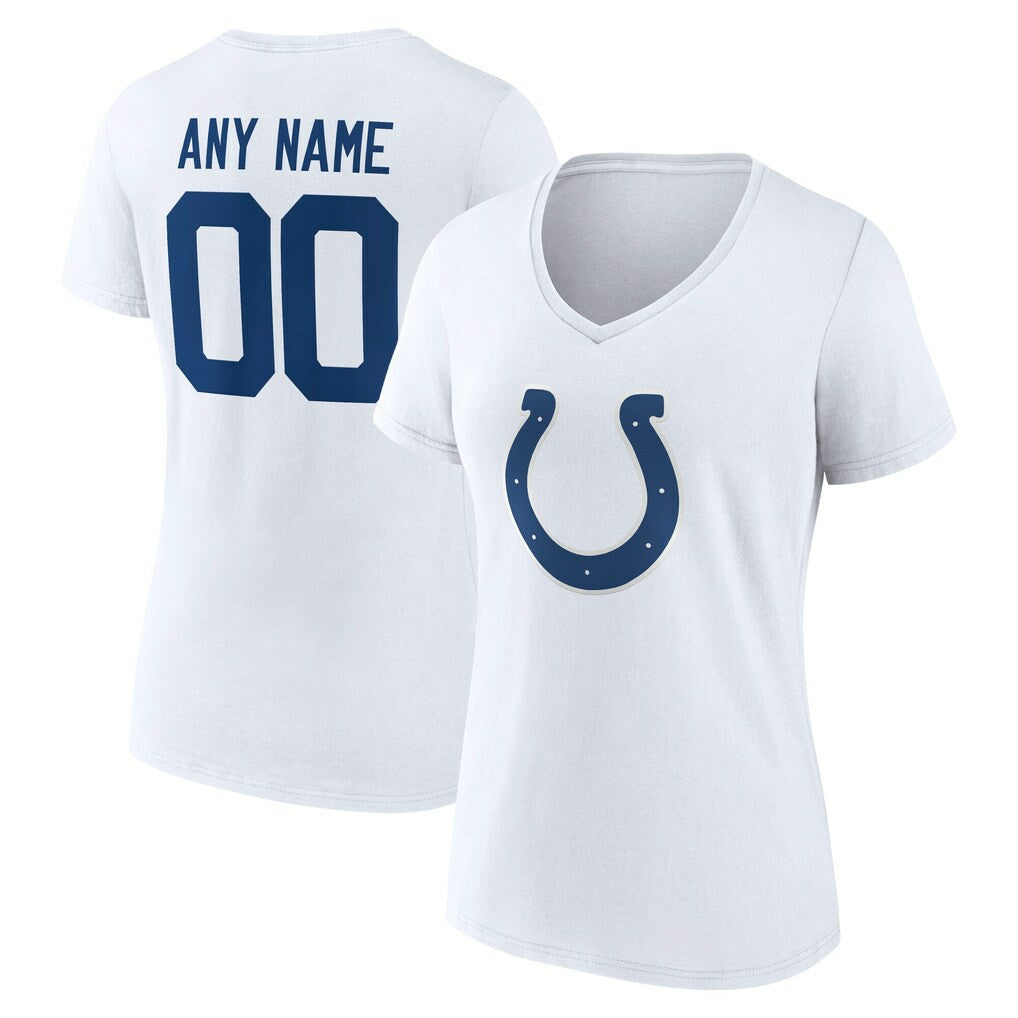 Indianapolis Colts Women's Team Authentic Personalized Name & Number V-Neck T-Shirt - White T-shirts
