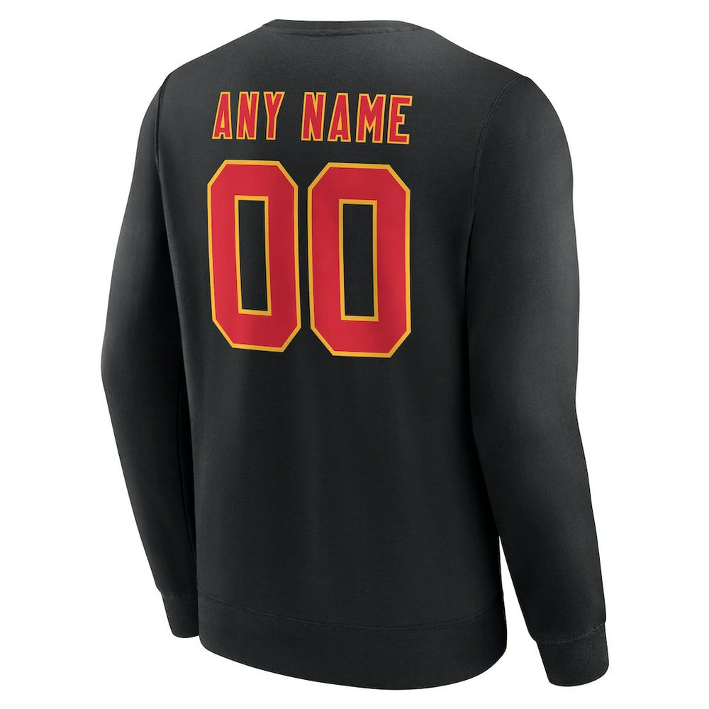 Kansas City Chiefs Team Authentic Personalized Name & Number Sweatshirt - Black Sweatshirts