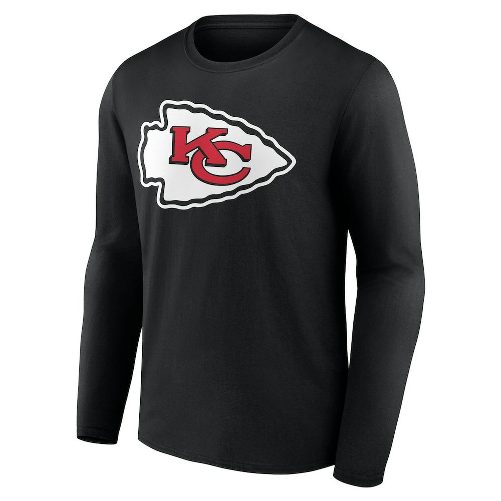 Kansas City Chiefs Team Authentic Personalized Name & Number Long Sleeve T-Shirt - Black T-shirts