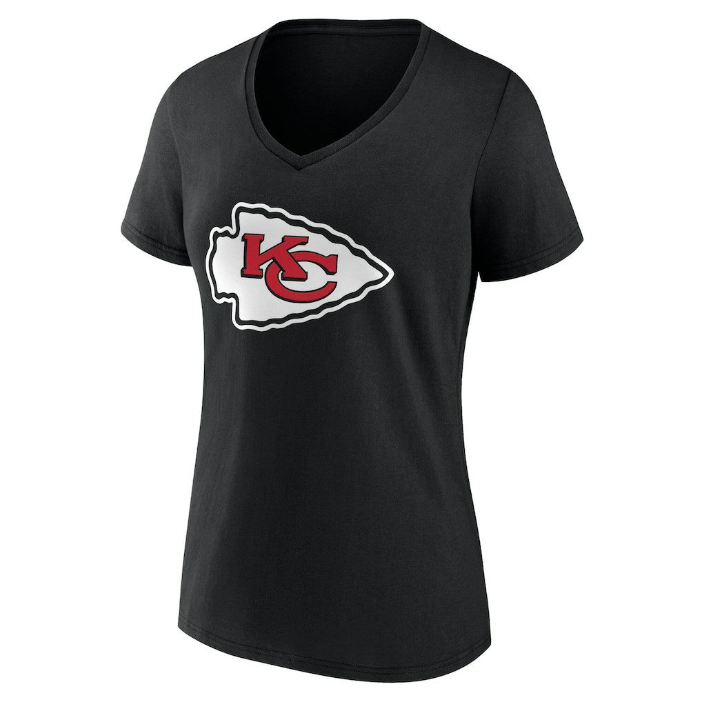 Kansas City Chiefs Women's Team Authentic Personalized Name & Number V-Neck T-Shirt - Black T-shirts