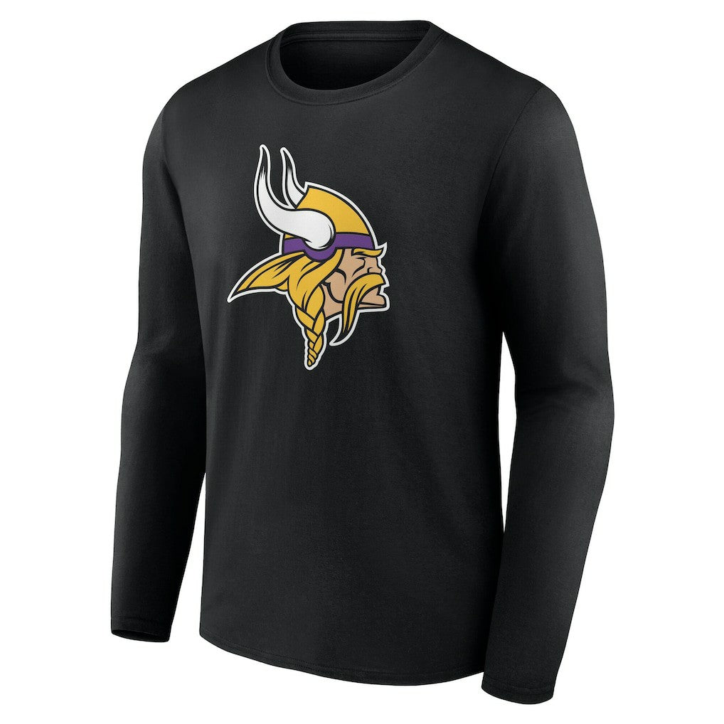 Minnesota Vikings Team Authentic Personalized Name & Number Long Sleeve T-Shirt - Black T-shirts