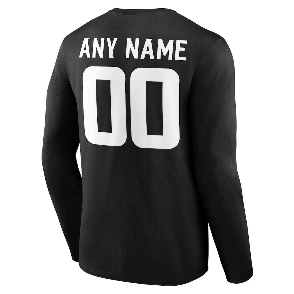 Minnesota Vikings Team Authentic Personalized Name & Number Long Sleeve T-Shirt - Black T-shirts