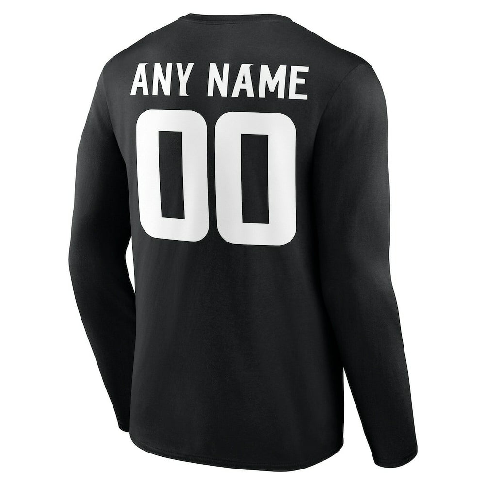 Minnesota Vikings Team Authentic Personalized Name & Number Long Sleeve T-Shirt - Black T-shirts