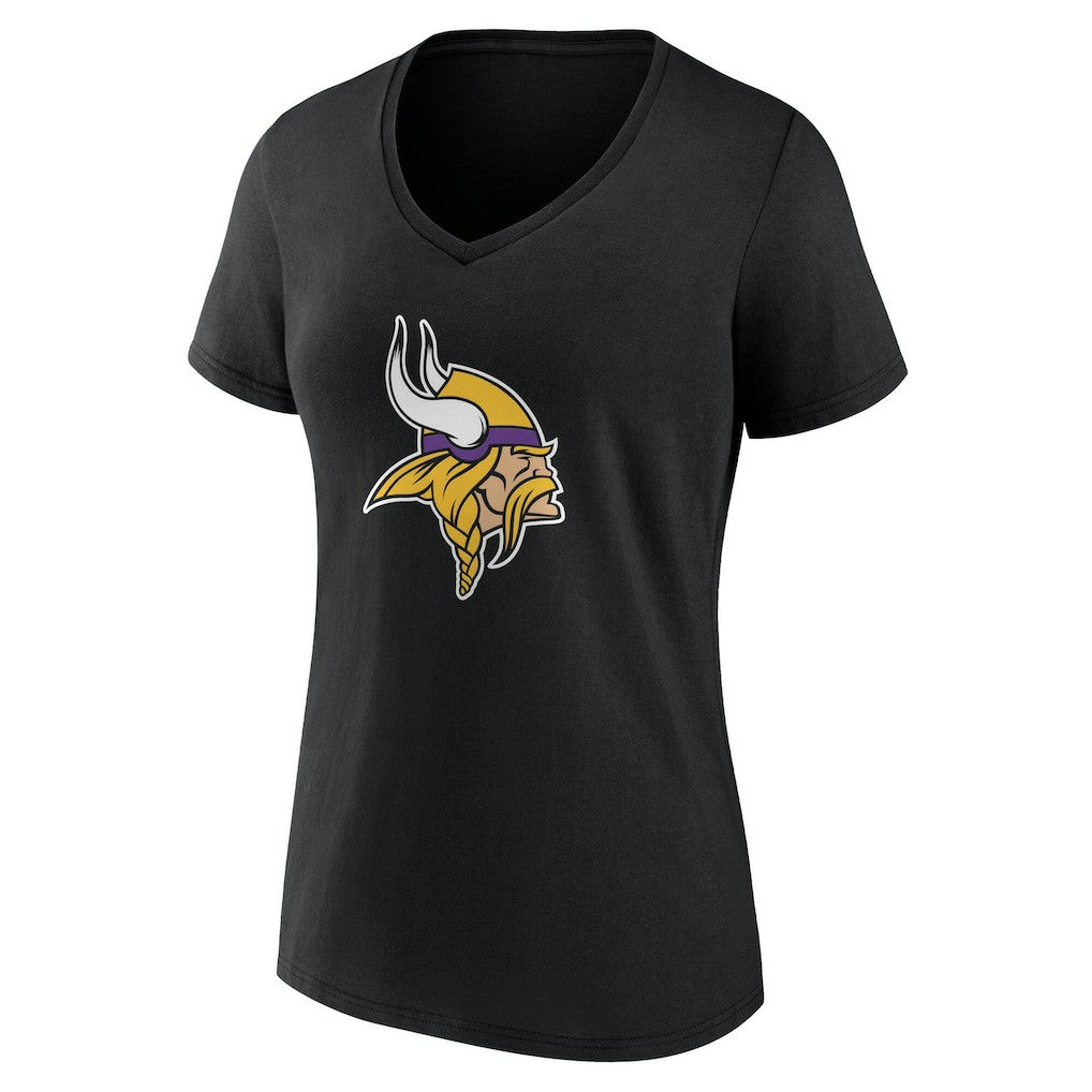Minnesota Vikings Women's Team Authentic Personalized Name & Number V-Neck T-Shirt - Black T-shirts