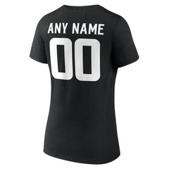 Minnesota Vikings Women's Team Authentic Personalized Name & Number V-Neck T-Shirt - Black T-shirts