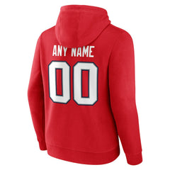 New England Patriots Team Authentic Personalized Name & Number Hoodie - Red Hoodies