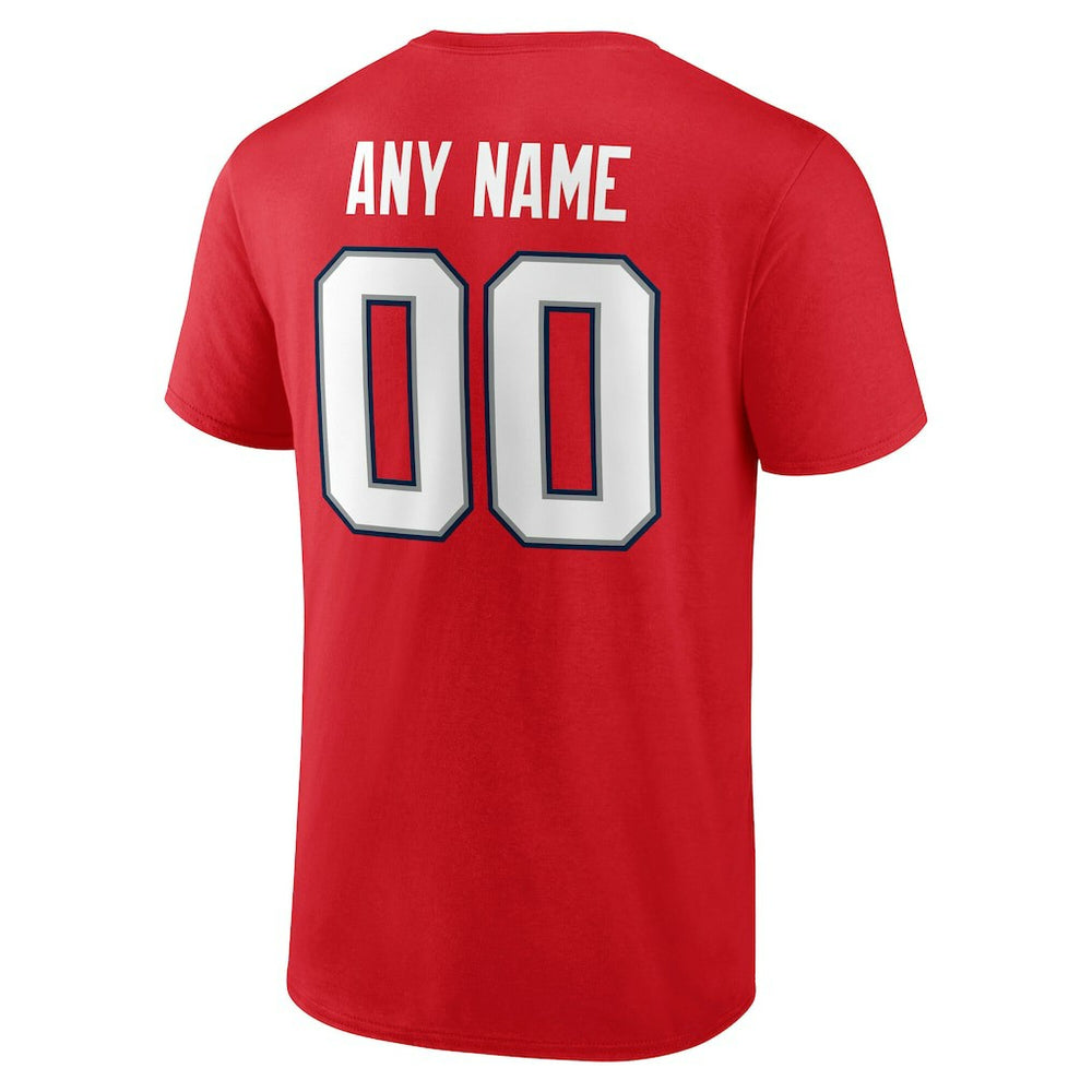 New England Patriots Team Authentic Personalized Name & Number T-Shirt - Red T-shirts