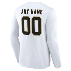 New Orleans Saints Team Authentic Personalized Name & Number Long Sleeve T-Shirt - White T-shirts
