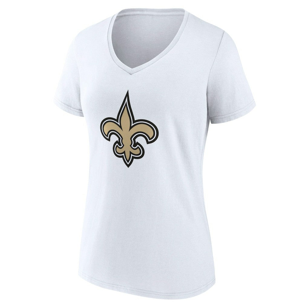 New Orleans Saints Women's Team Authentic Personalized Name & Number V-Neck T-Shirt - White T-shirts