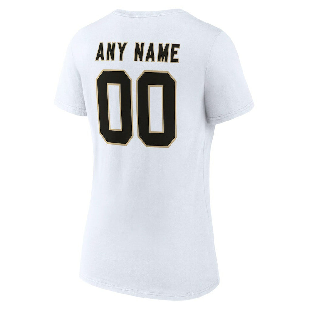 New Orleans Saints Women's Team Authentic Personalized Name & Number V-Neck T-Shirt - White T-shirts