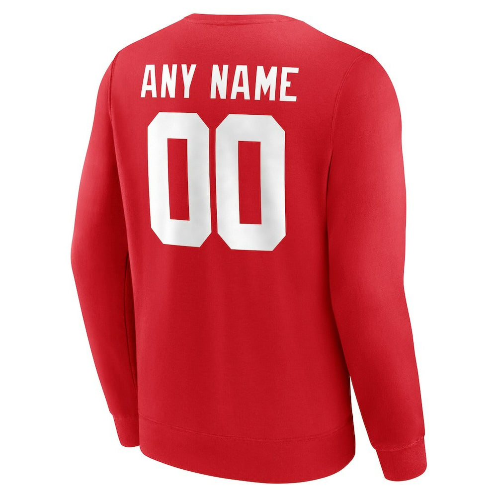 New York Giants Team Authentic Personalized Name & Number Sweatshirt - Red Sweatshirts