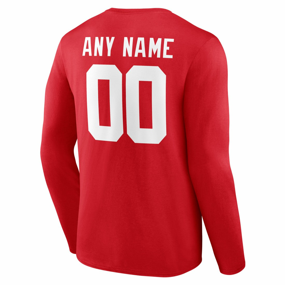 New York Giants Team Authentic Personalized Name & Number Long Sleeve T-Shirt - Red T-shirts