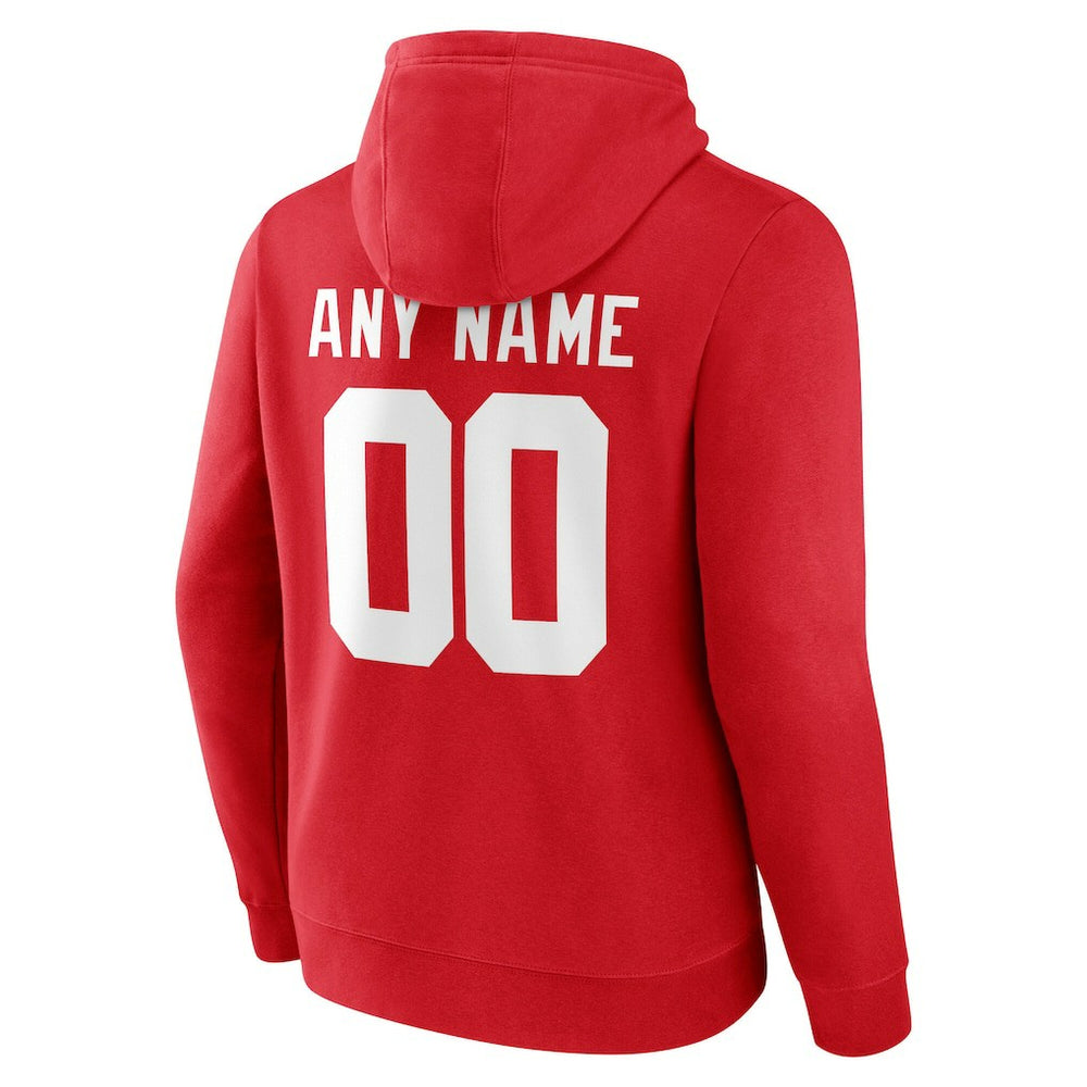 New York Giants Team Authentic Personalized Name & Number Hoodie - Red Hoodies