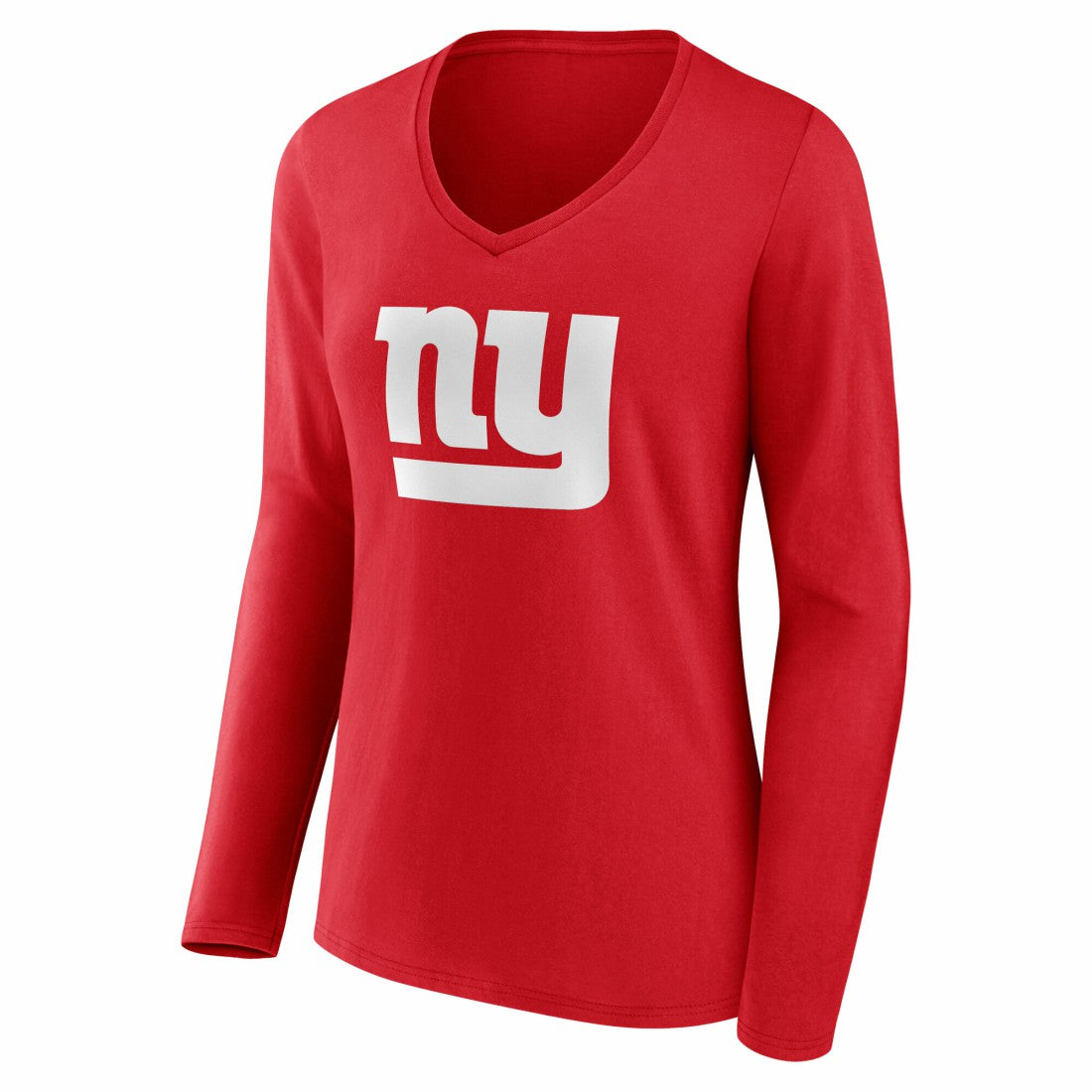 New York Giants Women's Team Authentic Personalized Name & Number Long Sleeve V-Neck T-Shirt - Red T-shirts
