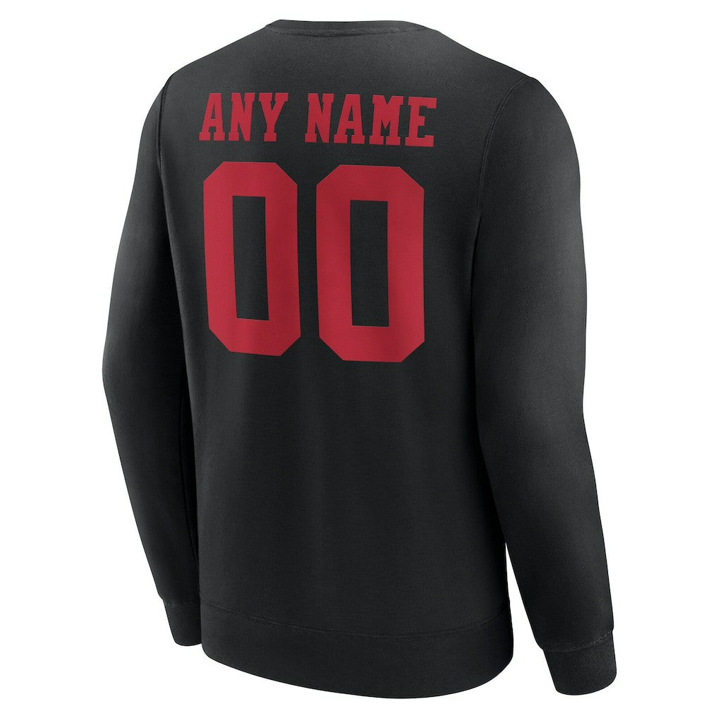 San Francisco 49ers Team Authentic Personalized Name & Number Sweatshirt - Black Sweatshirts